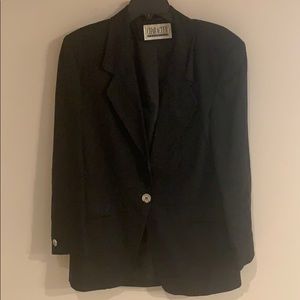 Black linen one button jacket